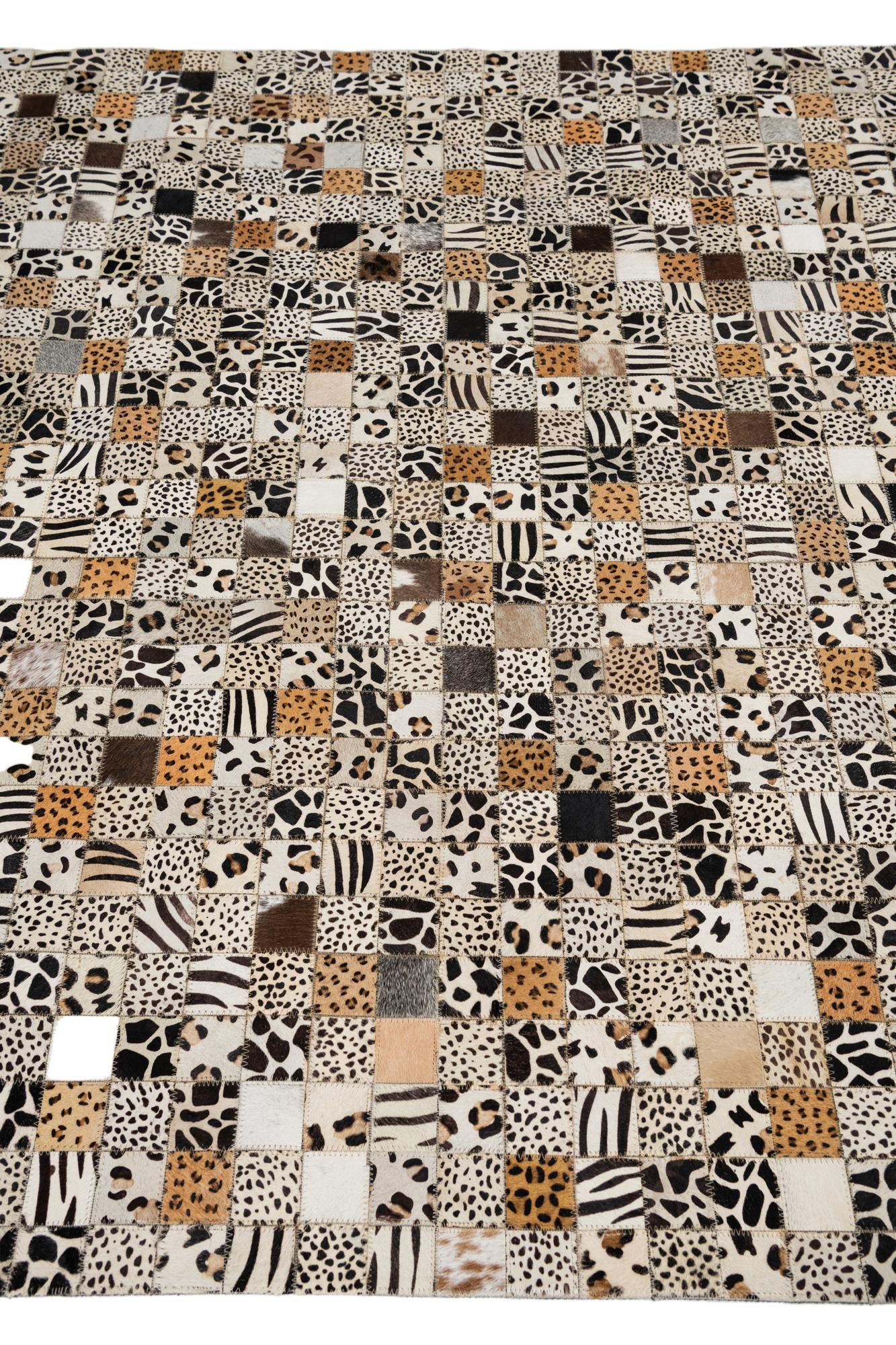 5' 1 x 8' Cowhide Leather Rug