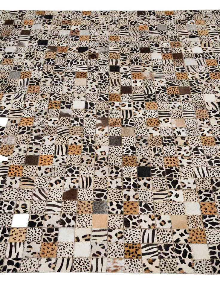 Detail image of 5' 1 x 8' Cowhide Leather Rug