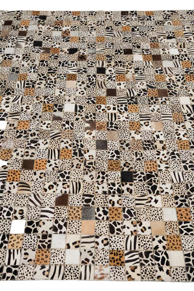 5' 1 x 8' Cowhide Leather Rug