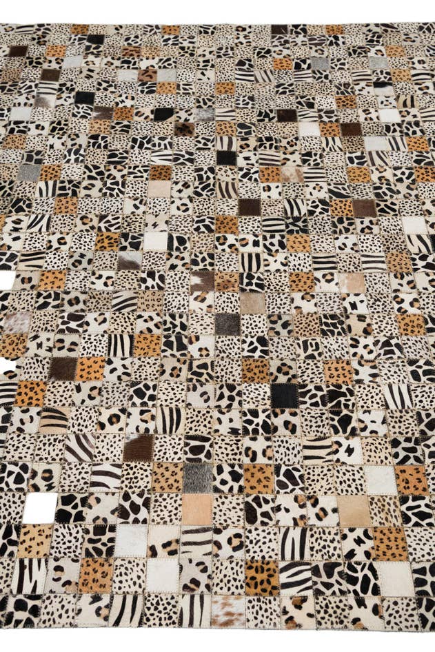 Detail image of 5' 1 x 8' Cowhide Leather Rug