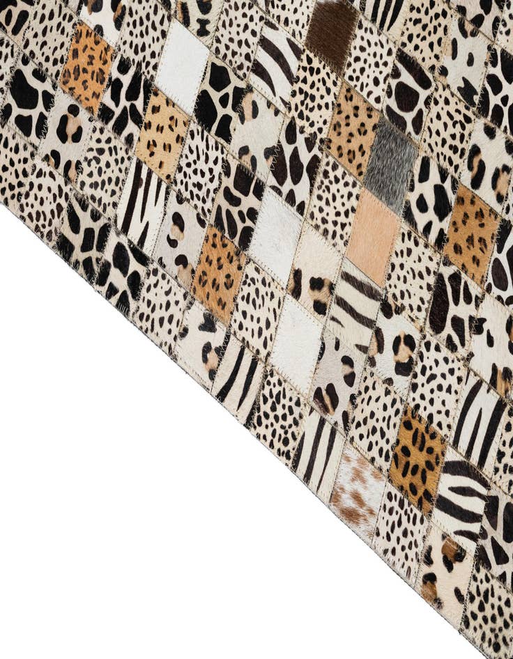 Detail image of 5' 1 x 8' Cowhide Leather Rug