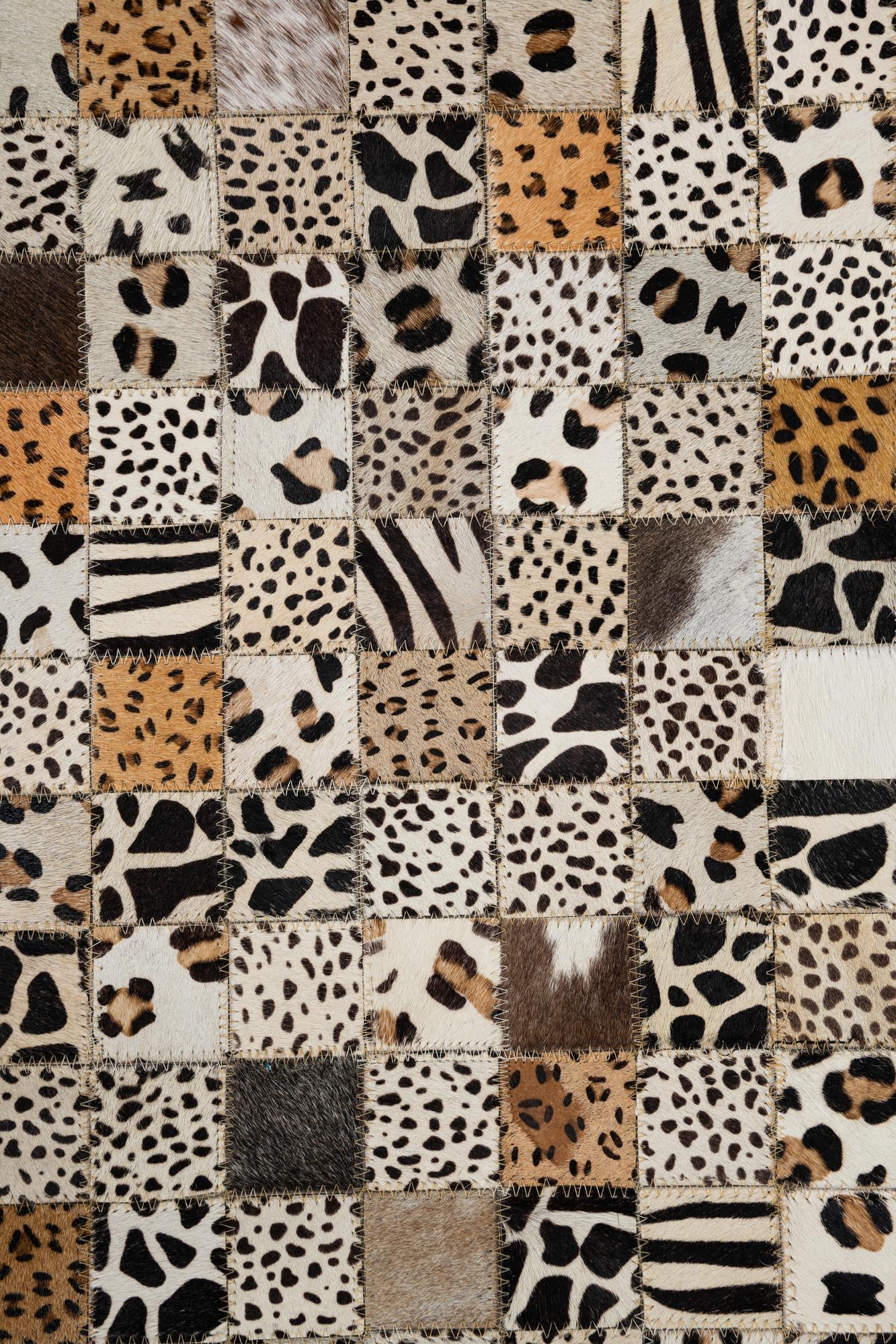 5' 1 x 8' Cowhide Leather Rug