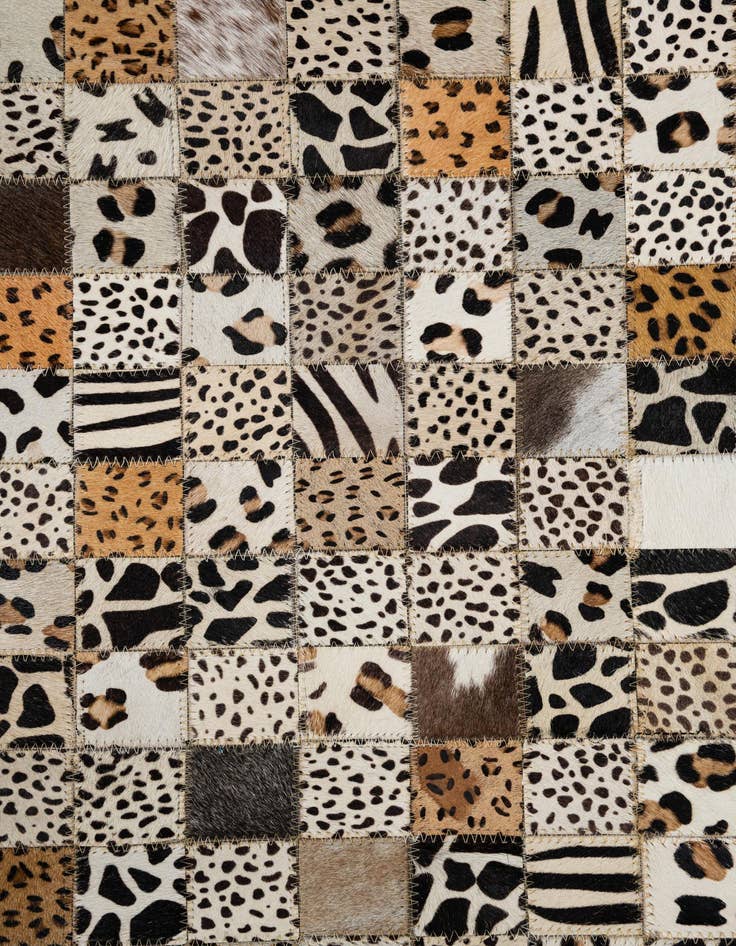 Detail image of 5' 1 x 8' Cowhide Leather Rug