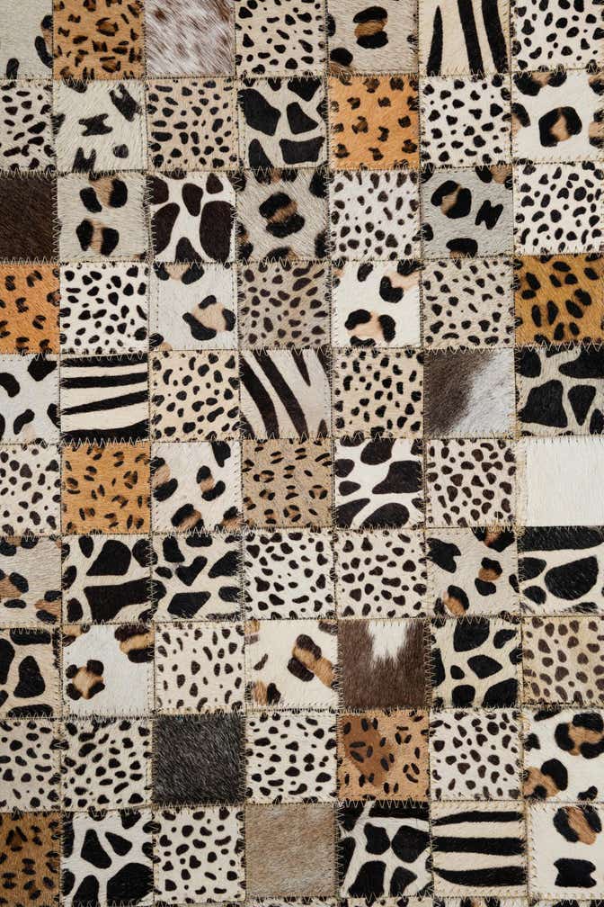 5' 1 x 8' Cowhide Leather Rug