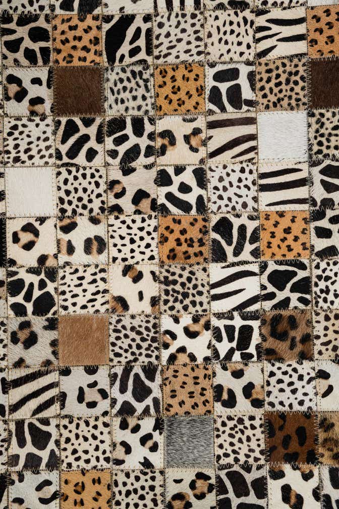 5' 1 x 8' Cowhide Leather Rug