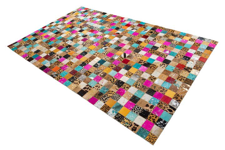 5' x 8' 1 Cowhide Leather Rug