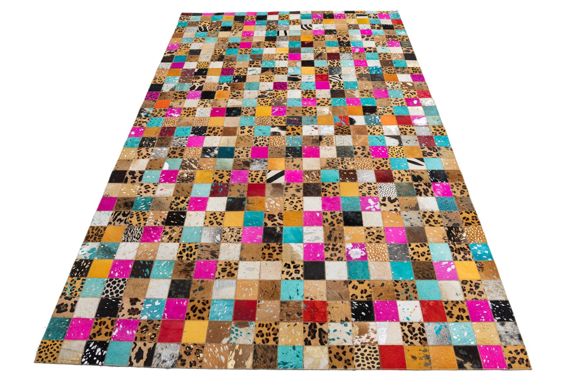 5' x 8' 1 Cowhide Leather Rug
