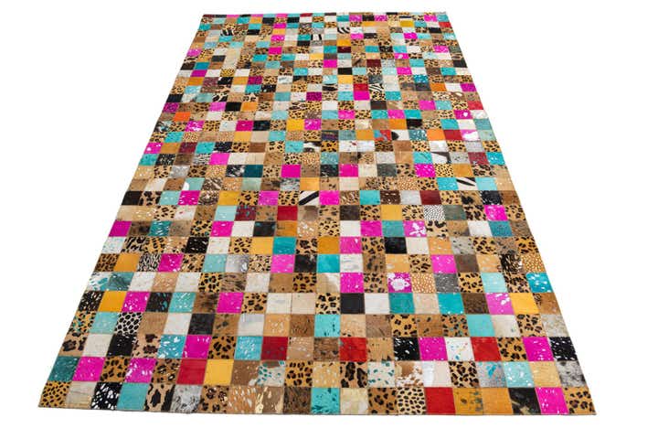 5' x 8' 1 Cowhide Leather Rug