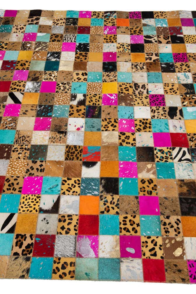 5' x 8' 1 Cowhide Leather Rug