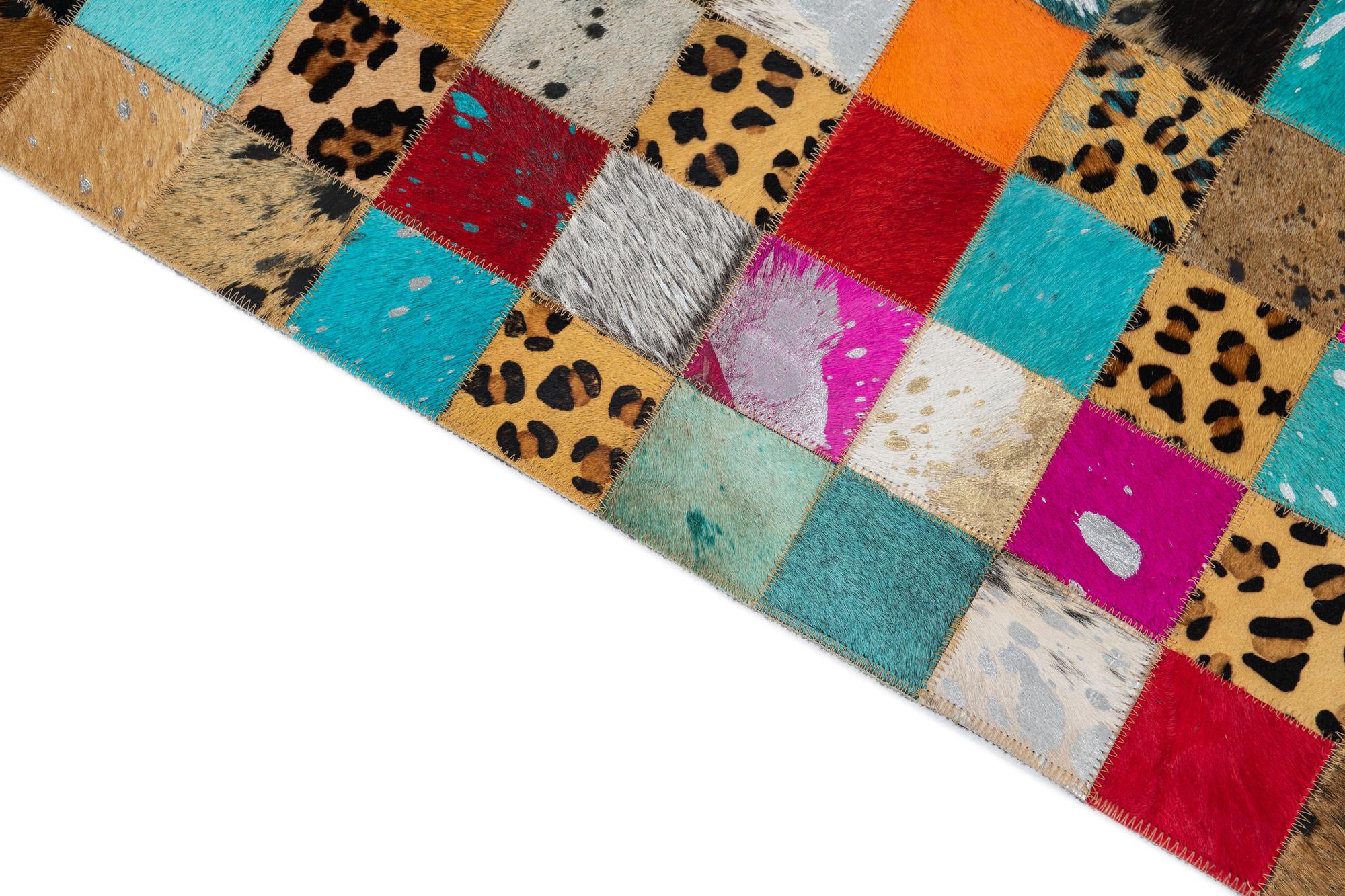 5' x 8' 1 Cowhide Leather Rug