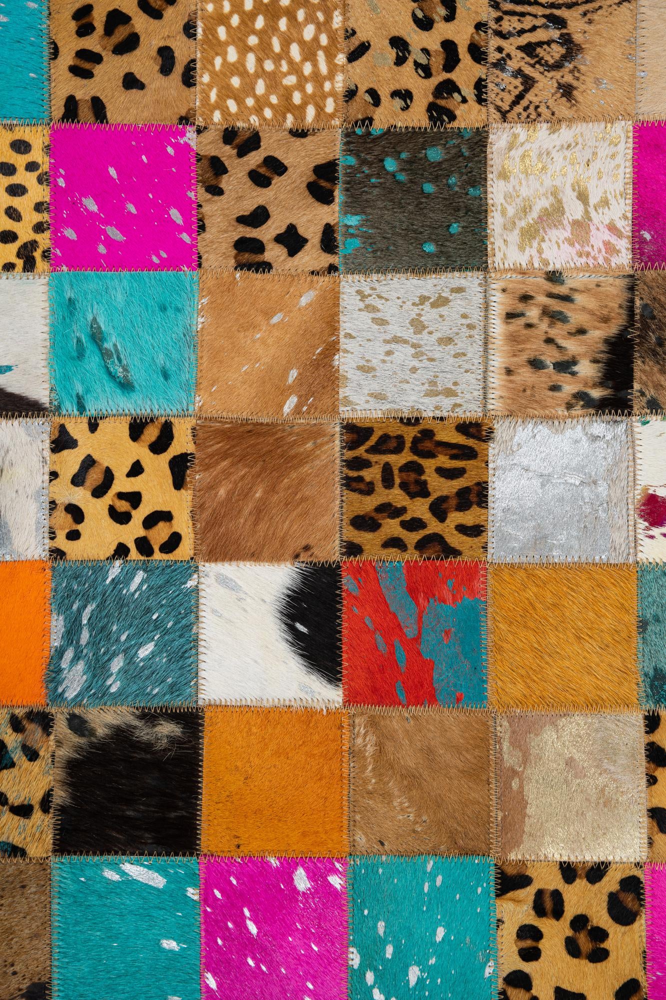 5' x 8' 1 Cowhide Leather Rug