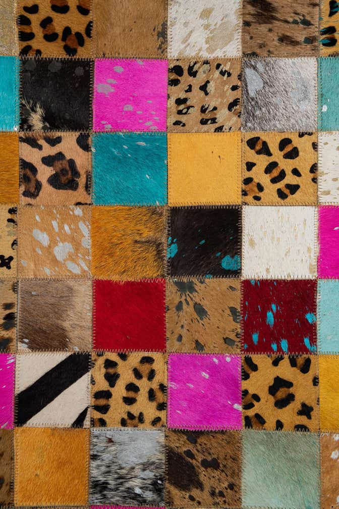 5' x 8' 1 Cowhide Leather Rug