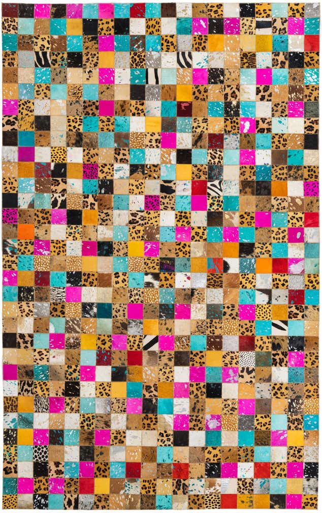 5' x 8' 1 Cowhide Leather Rug