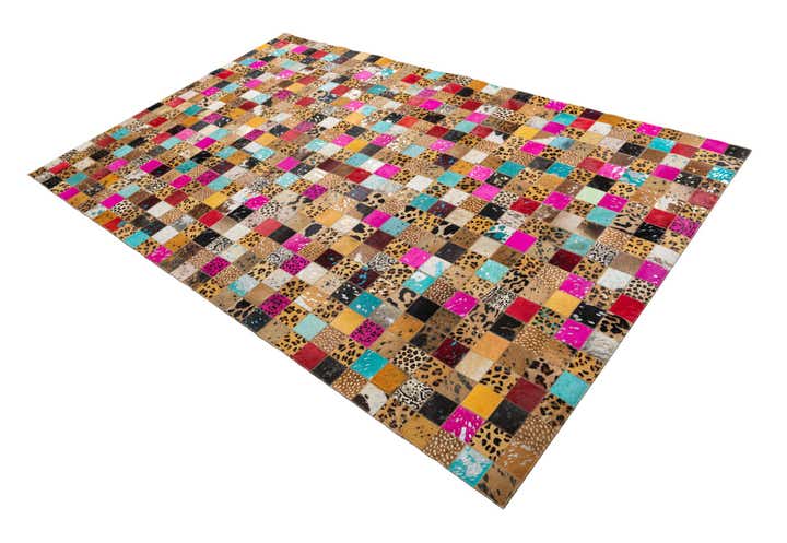 5' 1 x 8' Cowhide Leather Rug