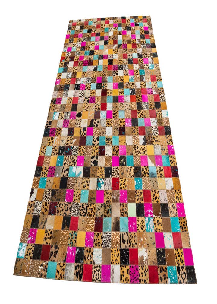 5' 1 x 8' Cowhide Leather Rug