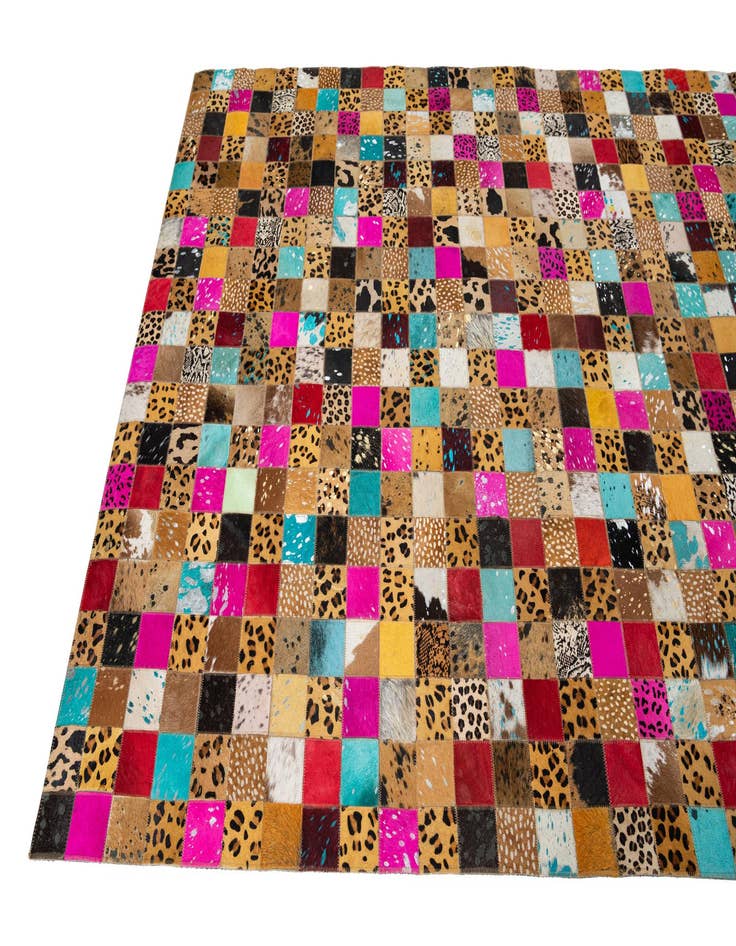 Detail image of 5' 1 x 8' Cowhide Leather Rug