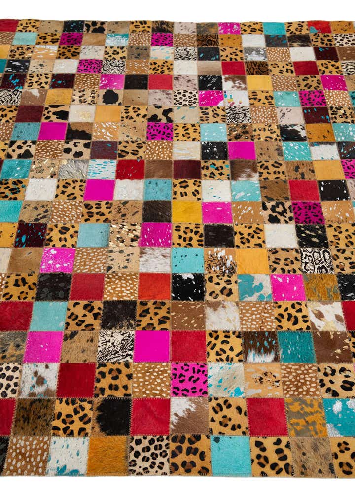 5' 1 x 8' Cowhide Leather Rug