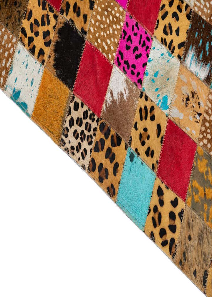 5' 1 x 8' Cowhide Leather Rug