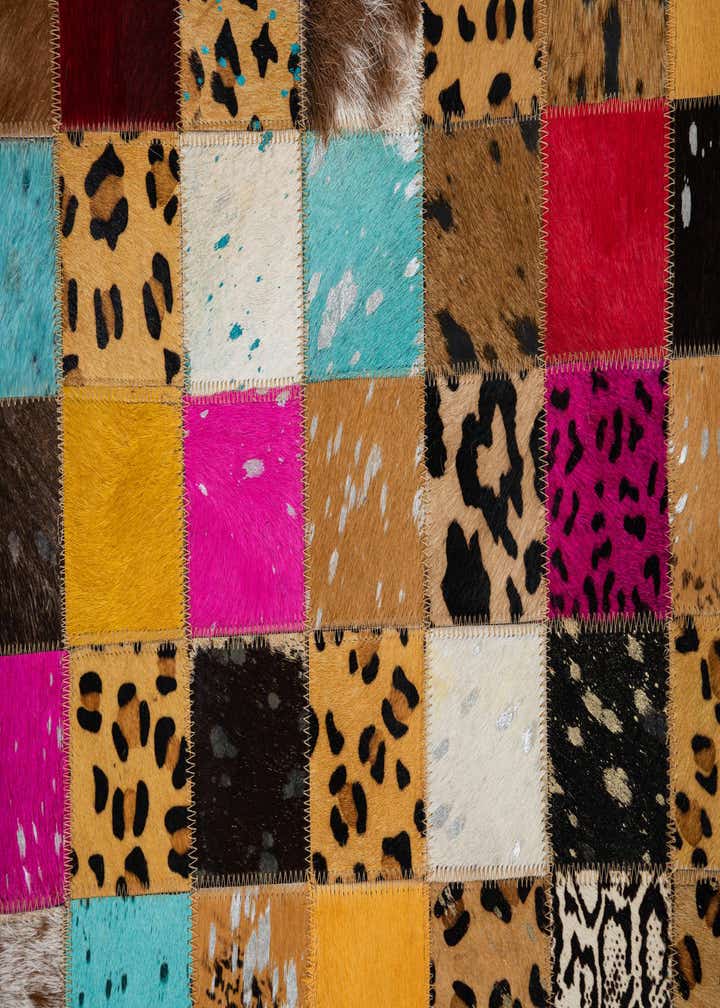 5' 1 x 8' Cowhide Leather Rug