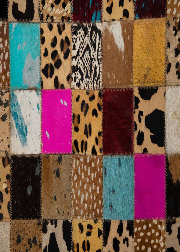 5' 1 x 8' Cowhide Leather Rug