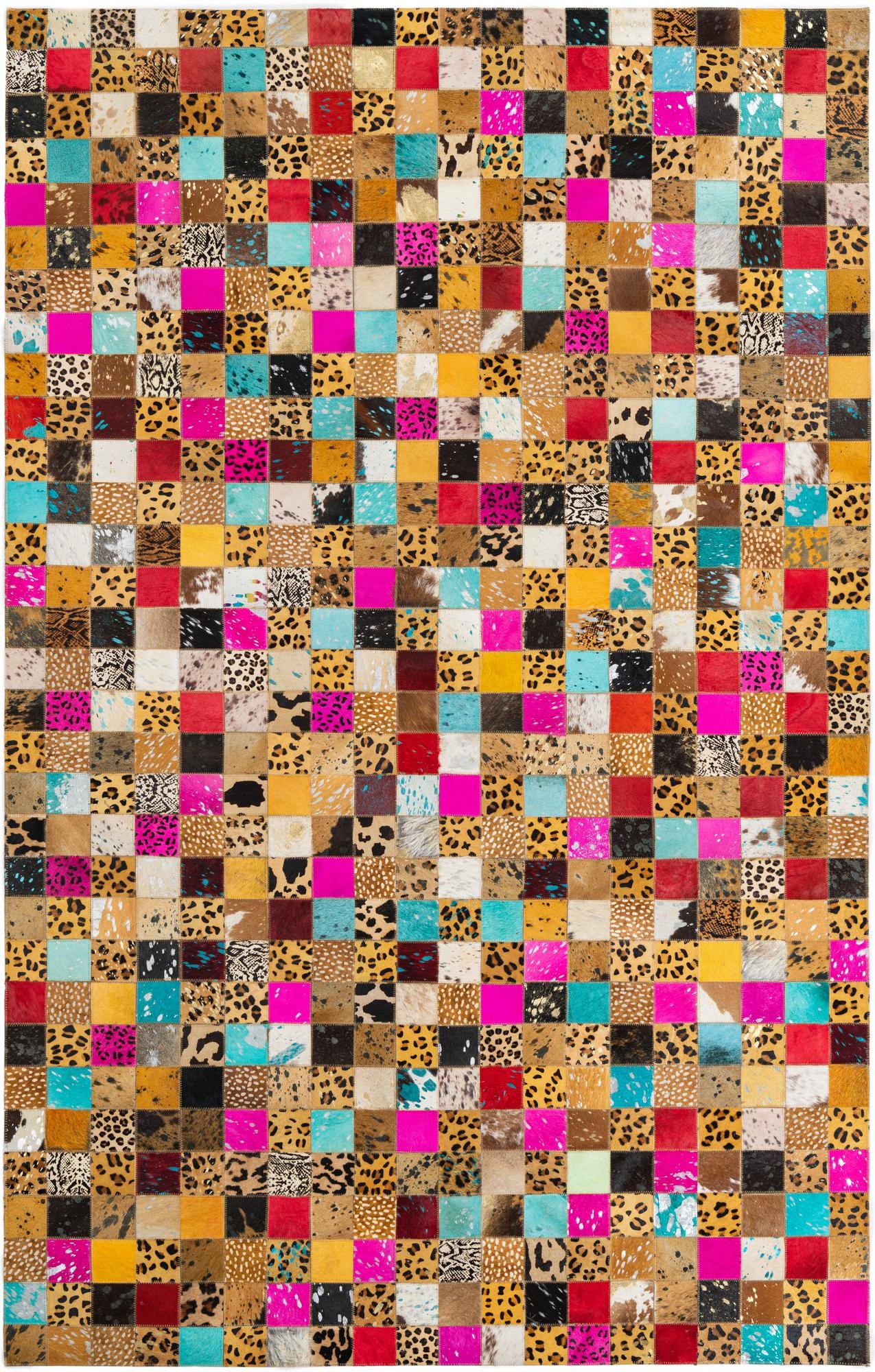5' 1 x 8' Cowhide Leather Rug
