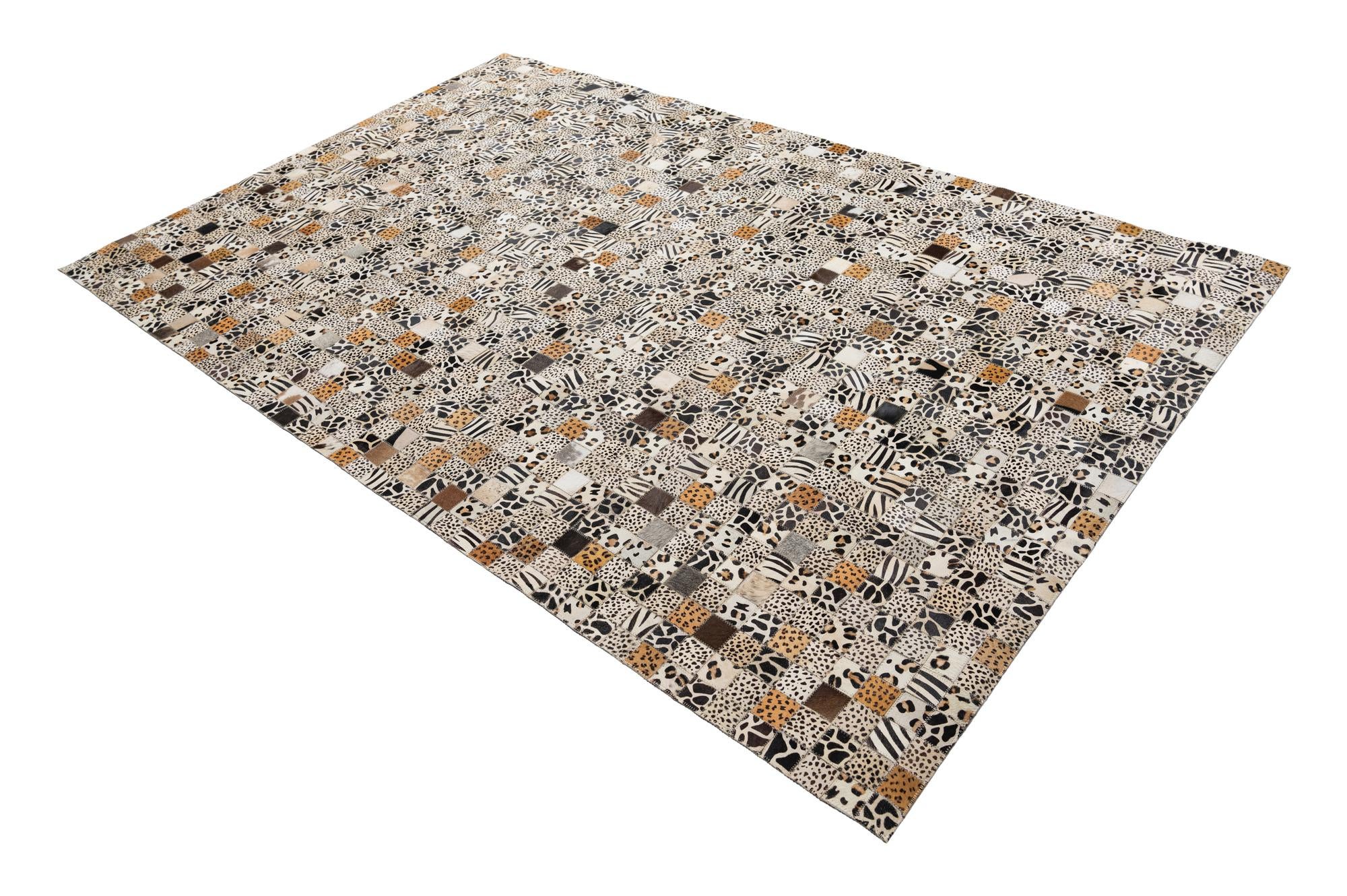 5' 1 x 8' 1 Cowhide Leather Rug