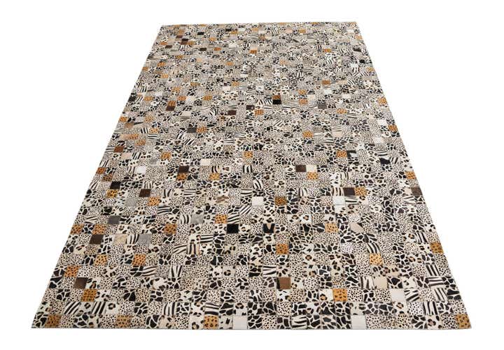 5' 1 x 8' 1 Cowhide Leather Rug