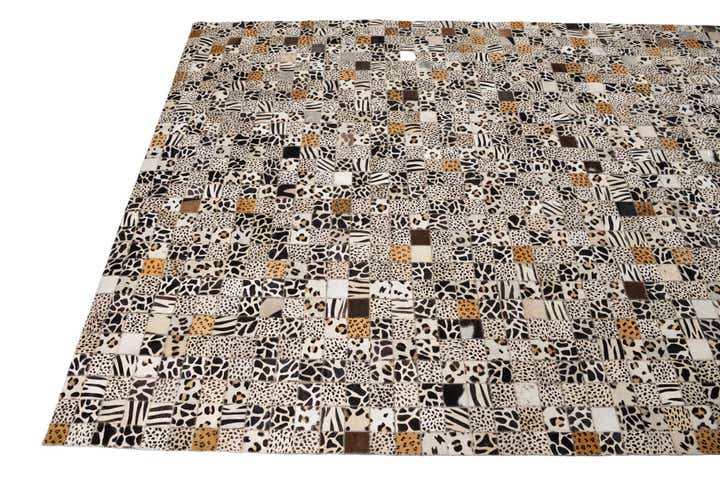 5' 1 x 8' 1 Cowhide Leather Rug
