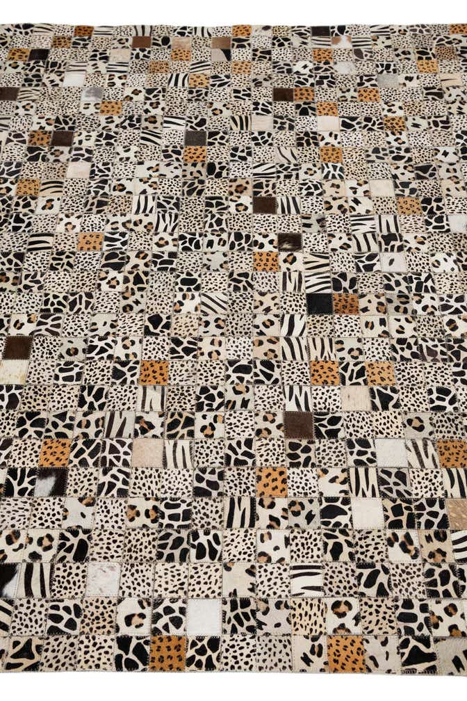 5' 1 x 8' 1 Cowhide Leather Rug