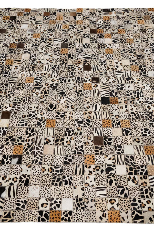 Detail image of 5' 1 x 8' 1 Cowhide Leather Rug