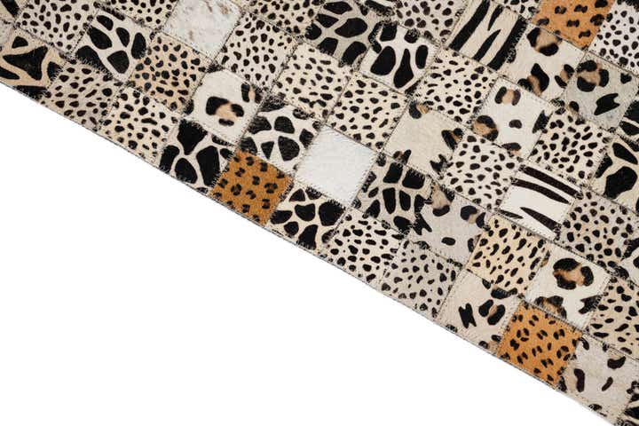 5' 1 x 8' 1 Cowhide Leather Rug