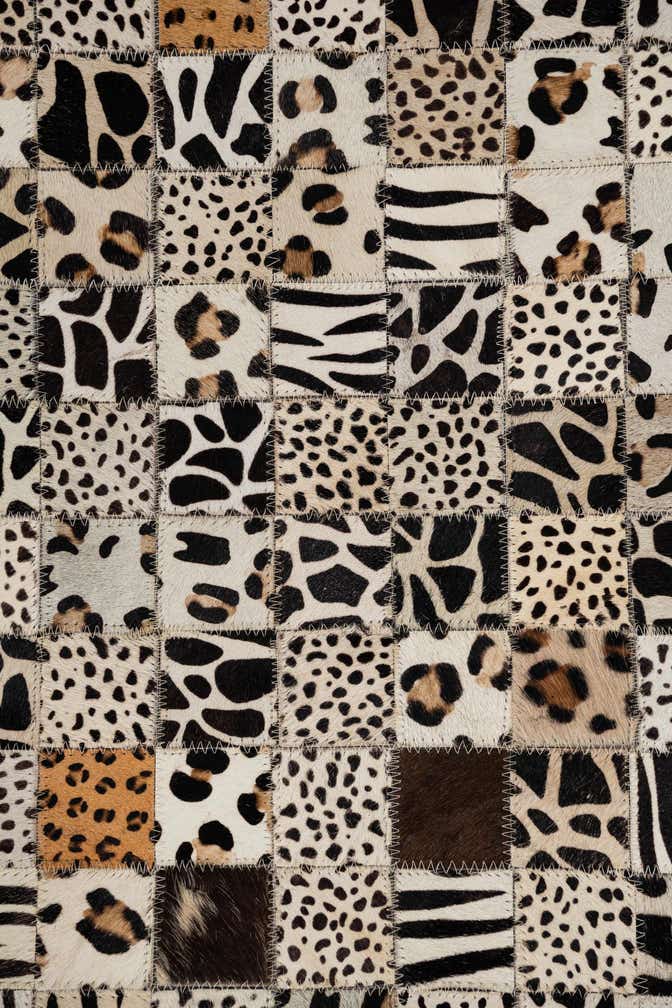 5' 1 x 8' 1 Cowhide Leather Rug