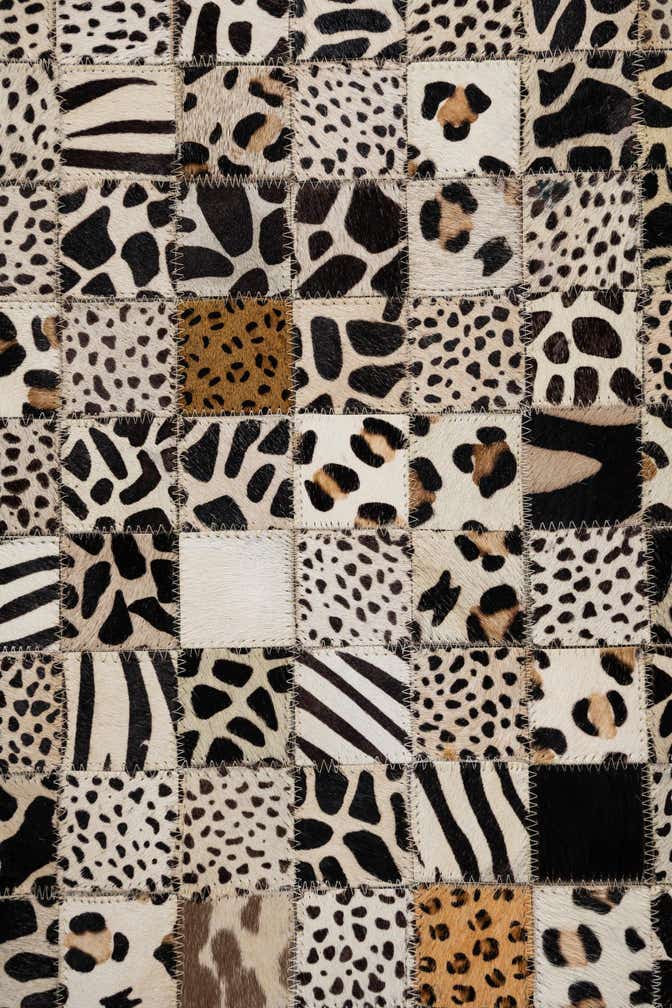 5' 1 x 8' 1 Cowhide Leather Rug