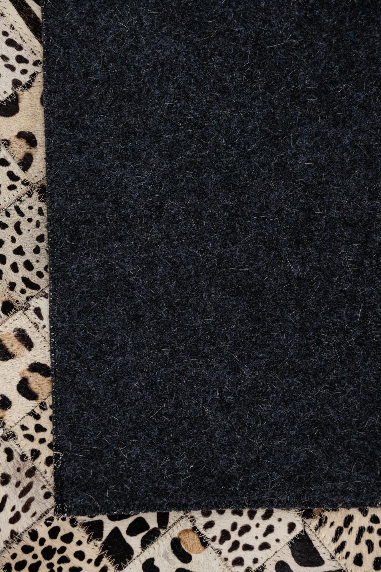 5' 1 x 8' 1 Cowhide Leather Rug