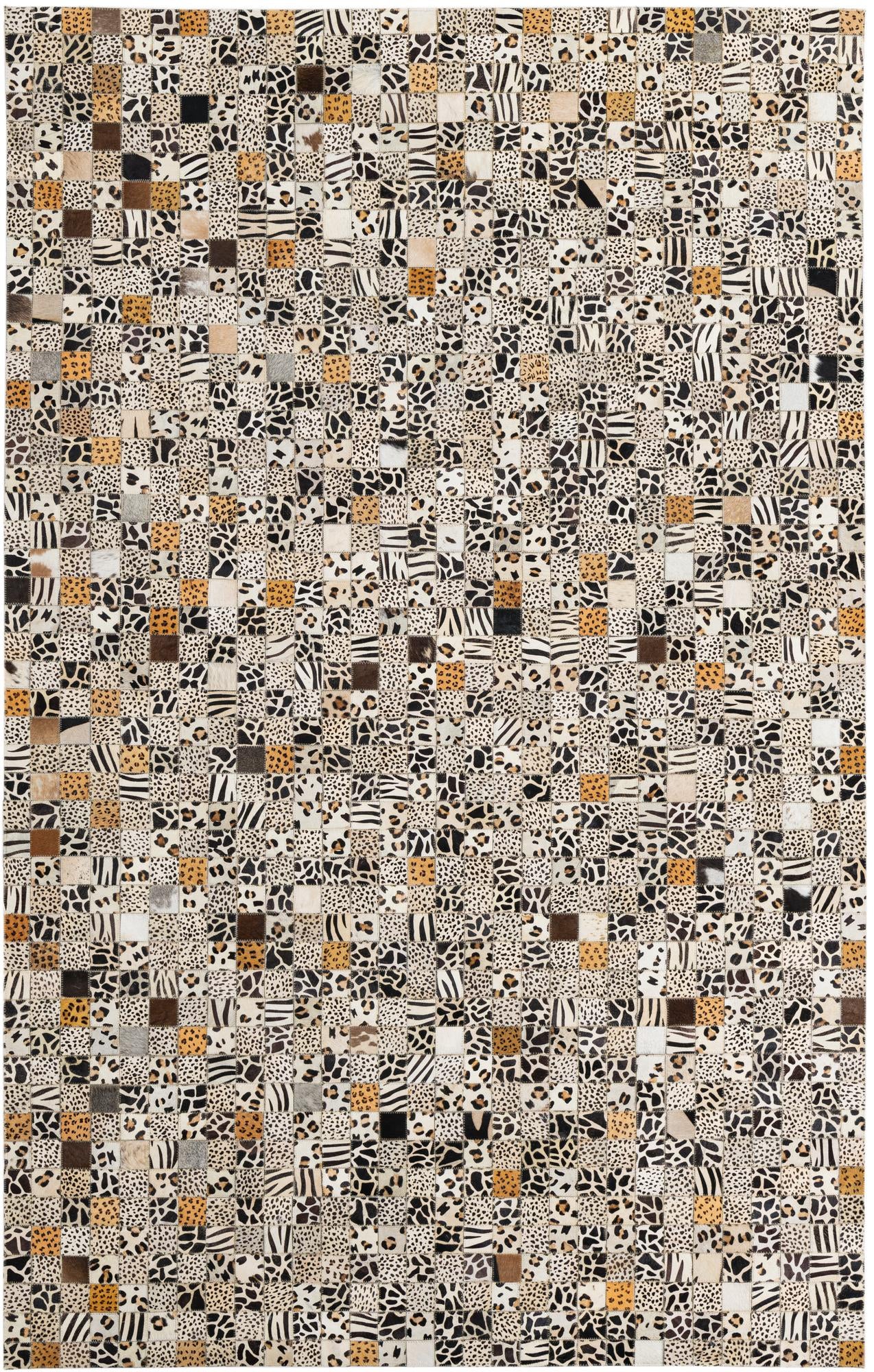 5' 1 x 8' 1 Cowhide Leather Rug