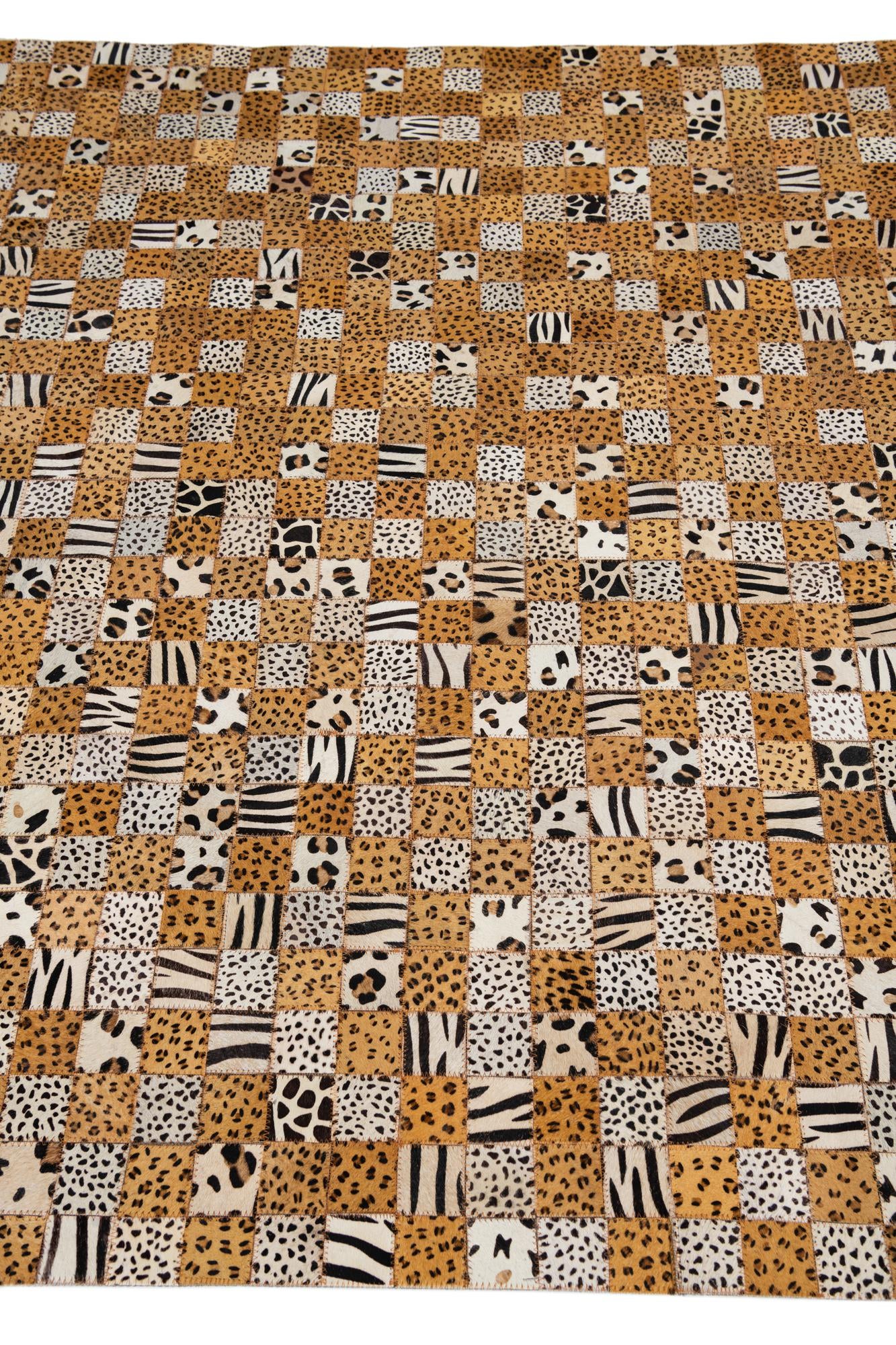 5' x 8' Cowhide Leather Rug