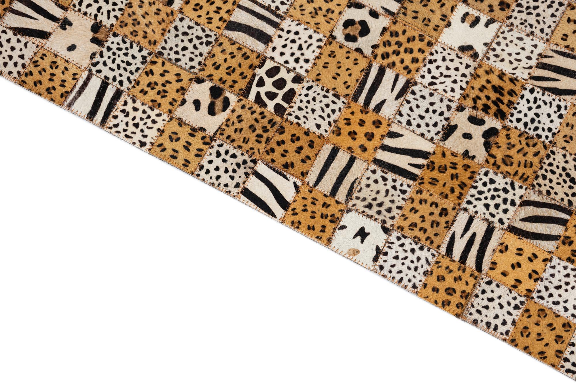 5' x 8' Cowhide Leather Rug