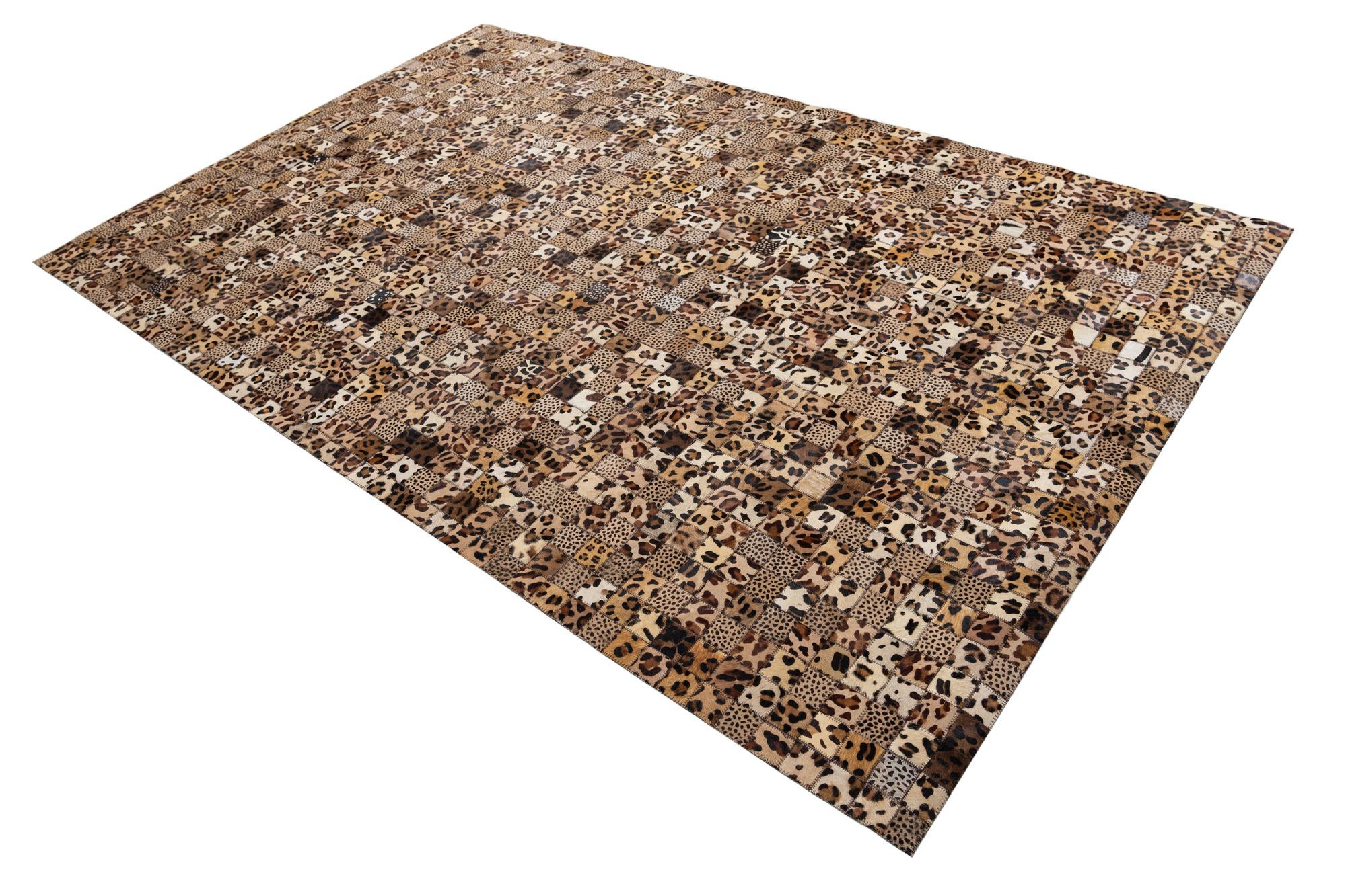 5' 1 x 7' 10 Cowhide Leather Rug