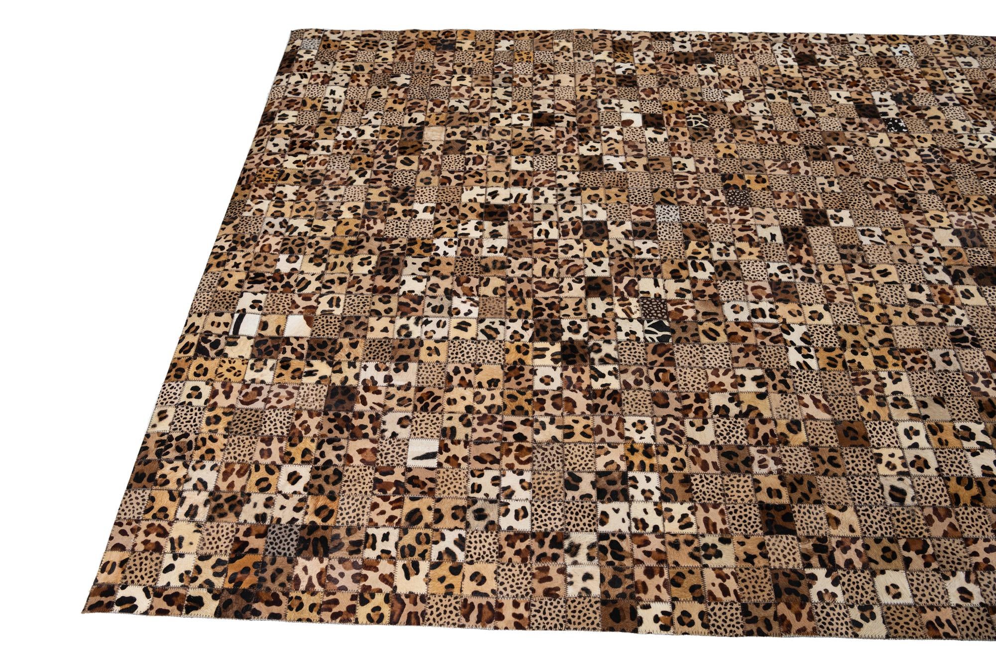5' 1 x 7' 10 Cowhide Leather Rug