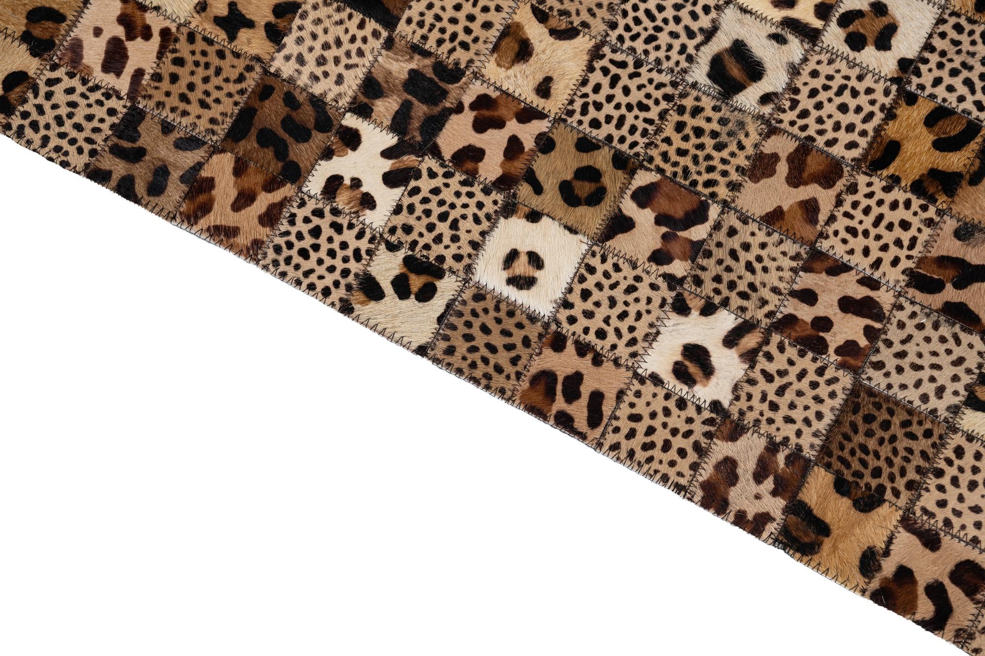 5' 1 x 7' 10 Cowhide Leather Rug