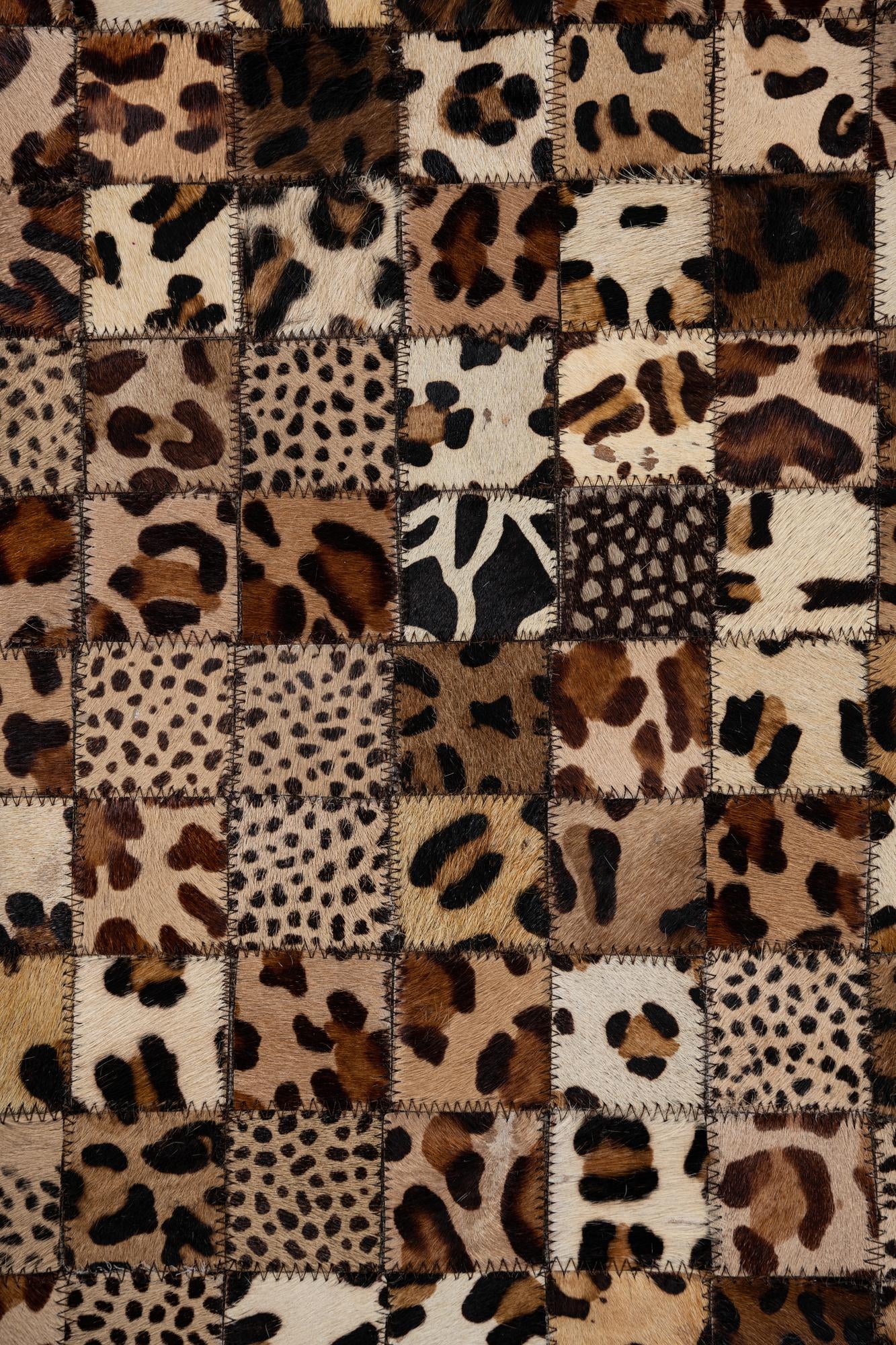 5' 1 x 7' 10 Cowhide Leather Rug