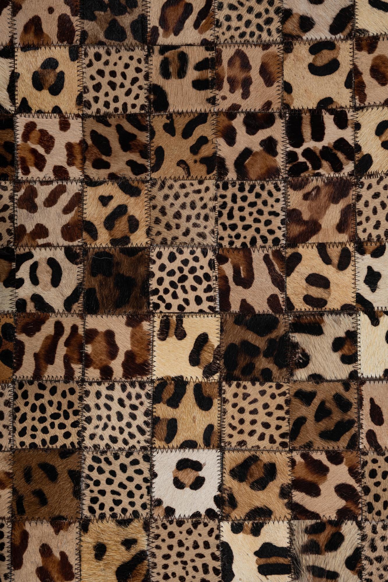 5' 1 x 7' 10 Cowhide Leather Rug