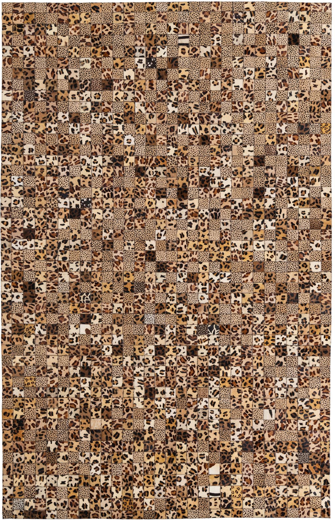 5' 1 x 7' 10 Cowhide Leather Rug