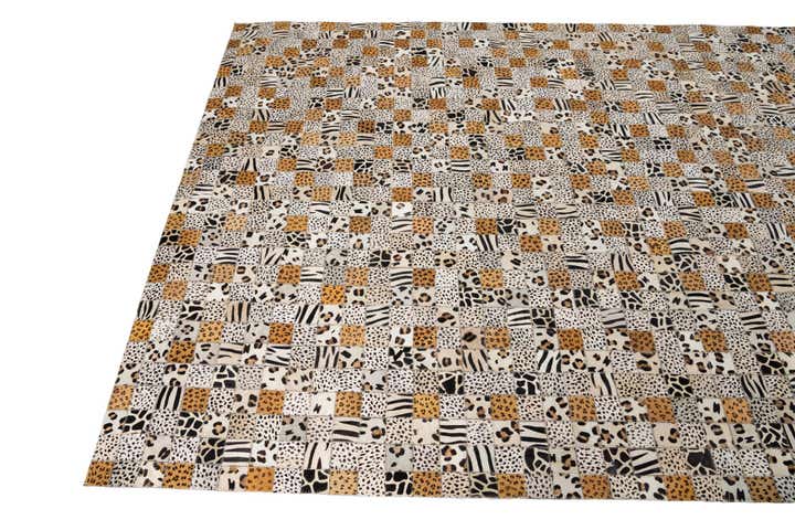 5' 1 x 8' Cowhide Leather Rug
