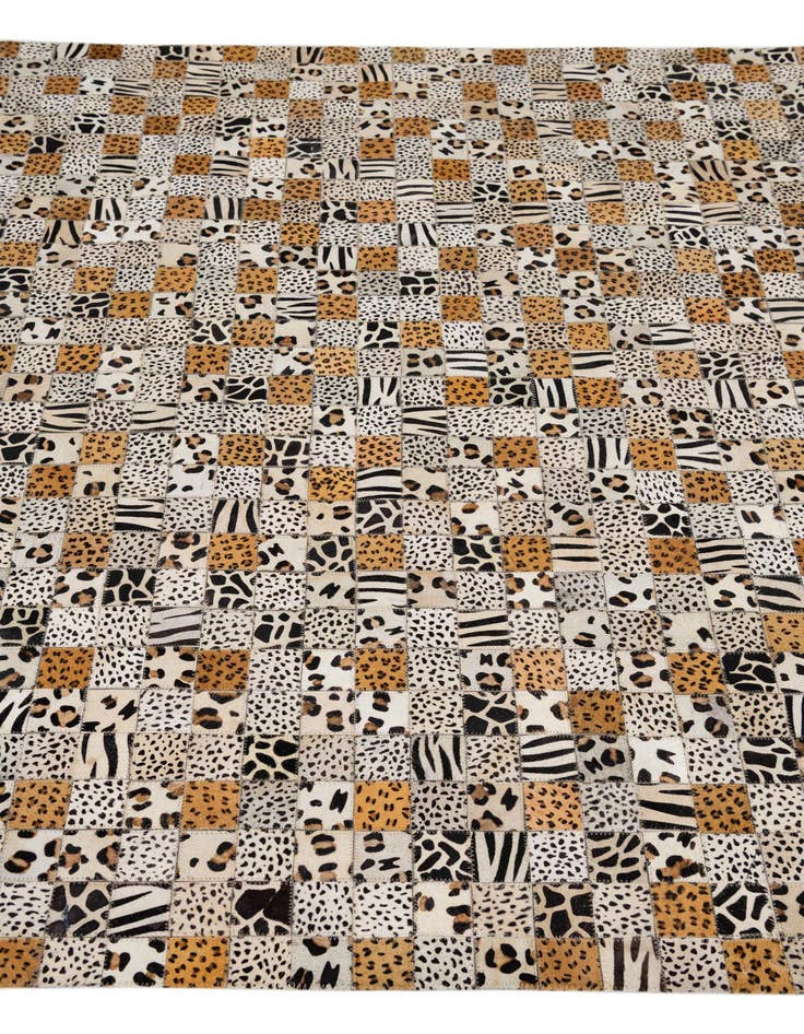 Detail image of 5' 1 x 8' Cowhide Leather Rug