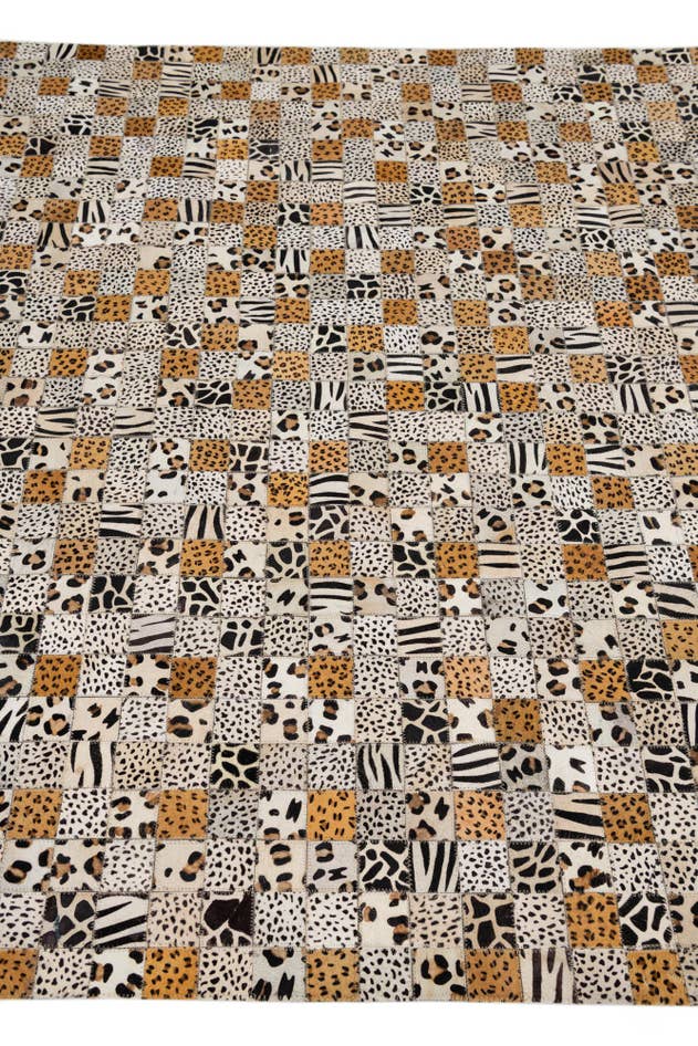 Detail image of 5' 1 x 8' Cowhide Leather Rug