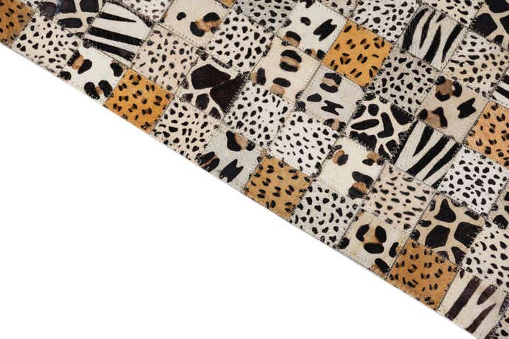 5' 1 x 8' Cowhide Leather Rug