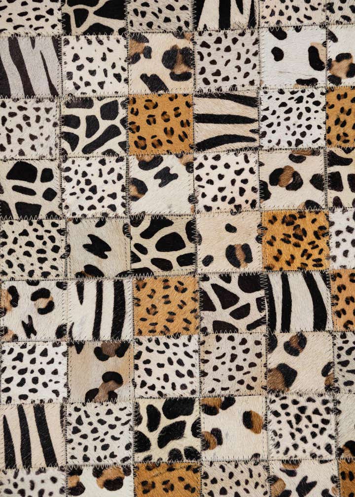 5' 1 x 8' Cowhide Leather Rug