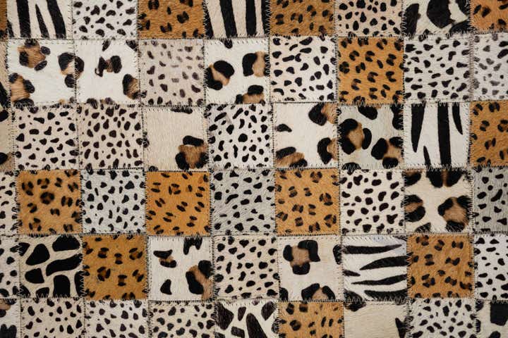5' 1 x 8' Cowhide Leather Rug