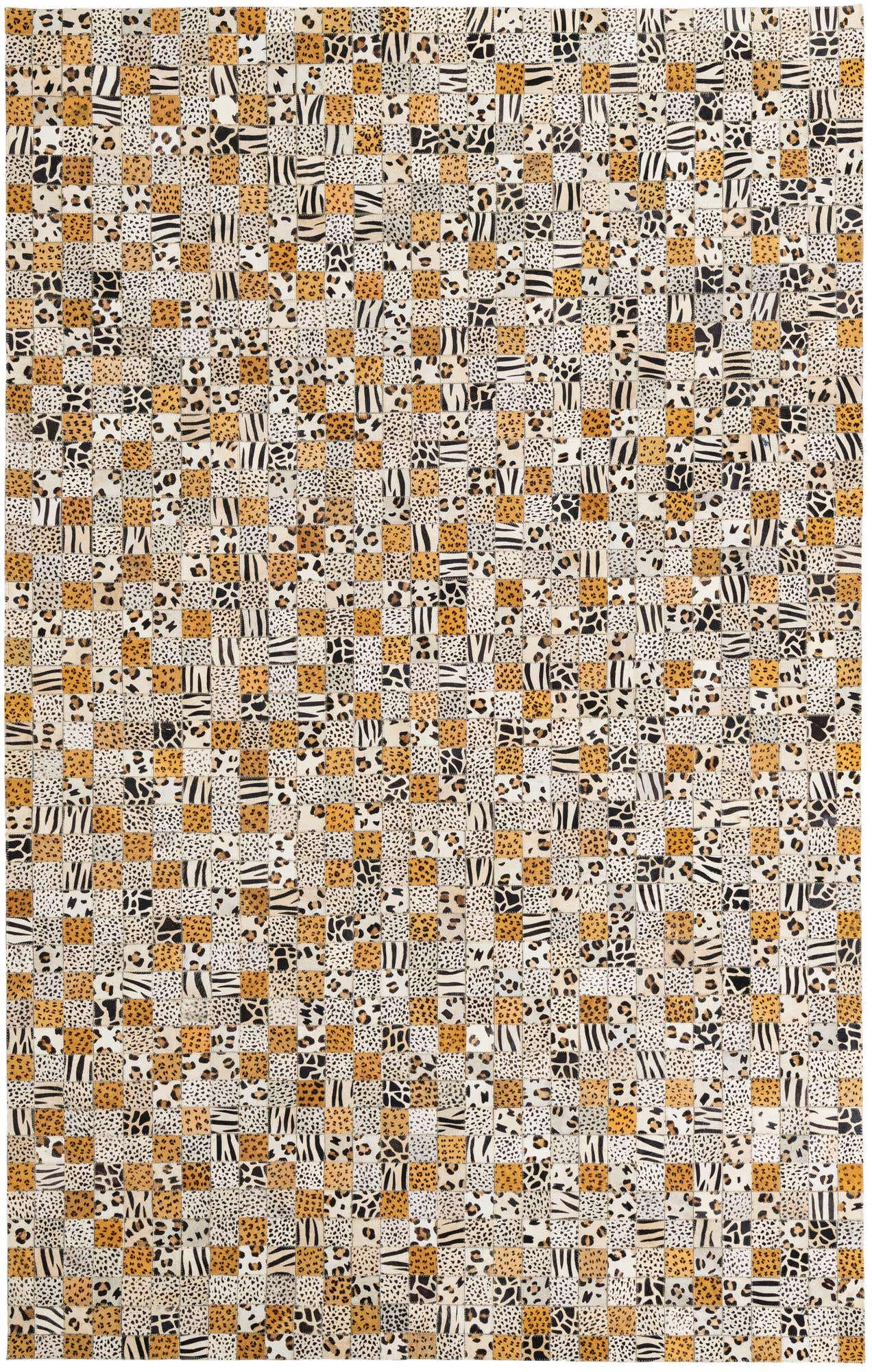 5' 1 x 8' Cowhide Leather Rug
